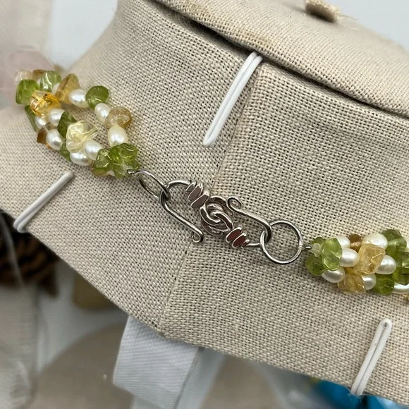 Vintage Ross-Simons Multi-Gemstone and White Pearl Necklace 16" - Picture 7 of 17